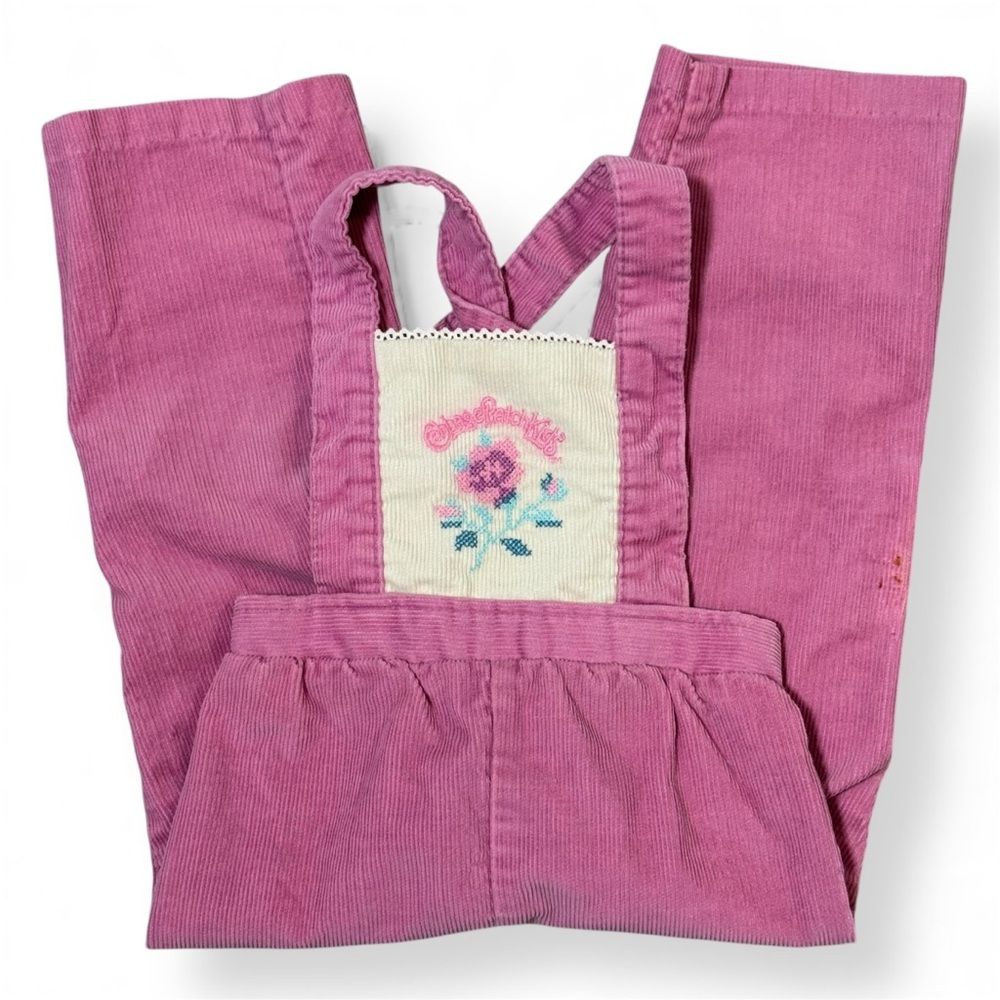 Vintage Cabbage Patch Kids Mauve Corduroy Baby Overalls 90s Toddler Jumper